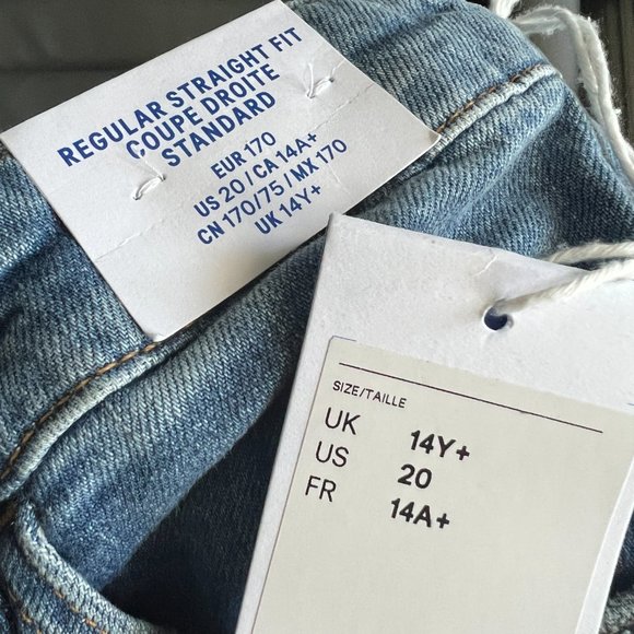 H&M Blue Regular Straight Fit Jeans (S) - Picture 4 of 8